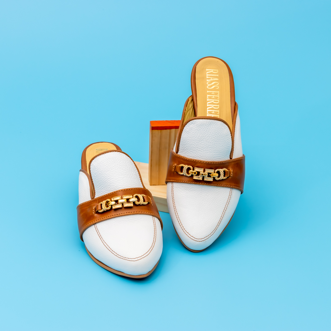 Flat Traba Blanco/Camel - Imagen 3